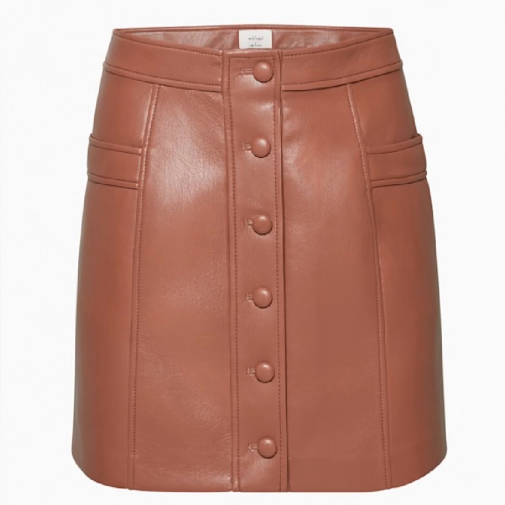 Aritzia Brown Faux Leather Mini Skirt - Picture 6 of 6
